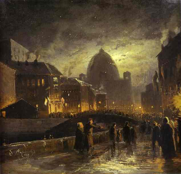 Vasilyev -Illumination in St. Petersburg. 1869